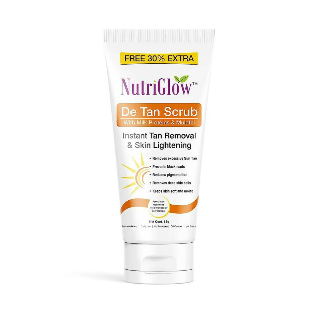 NutriGlow De Tan Scrub With Milk Protein & Mulethi - Distacart
