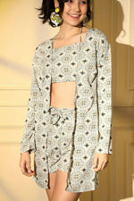 Thumbnail for Grey Platinum Creap Printed Co-Sets - Femella - Distacart