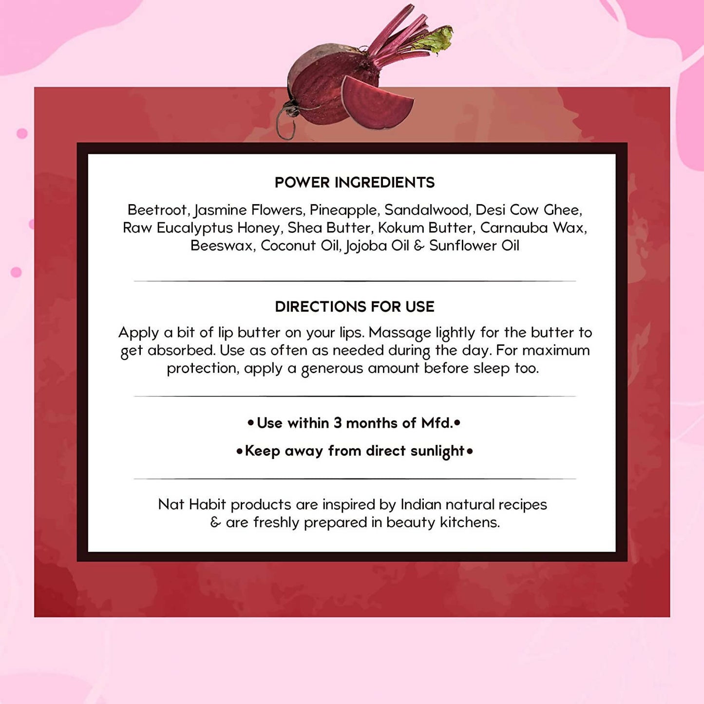 Nat Habit Beetroot Crush Lip Balm - Distacart
