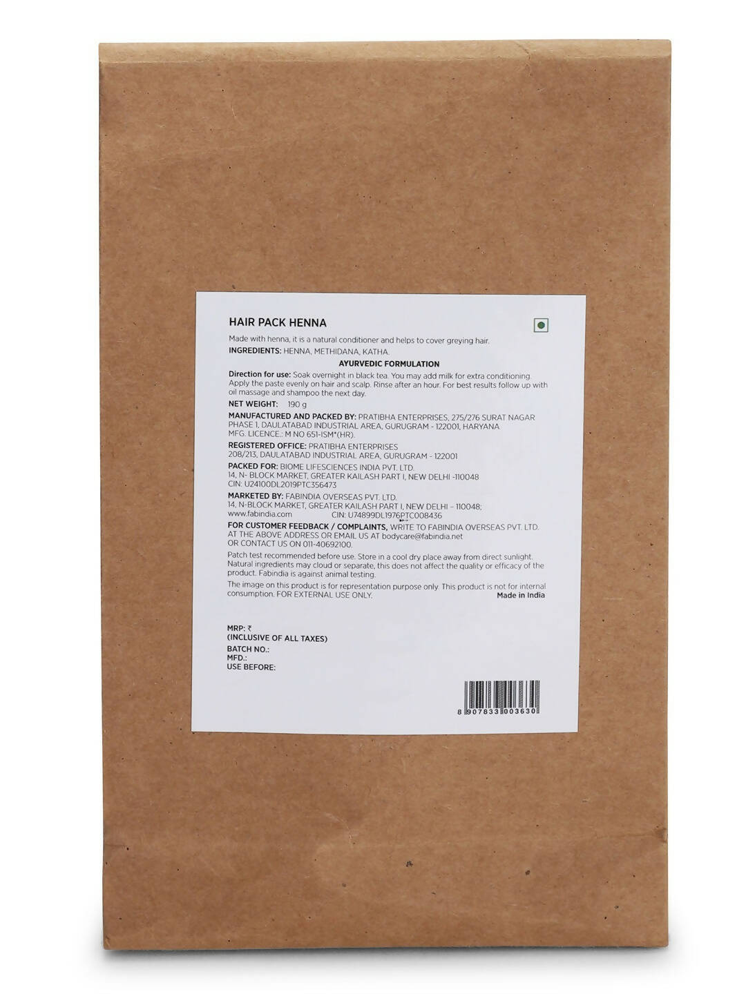 Fabindia Henna Hair Pack - Distacart