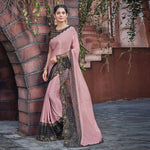 Thumbnail for Pink Colored Silk Georgette Embroidered Saree With Blouse - Norita Royal Adveka - Distacart