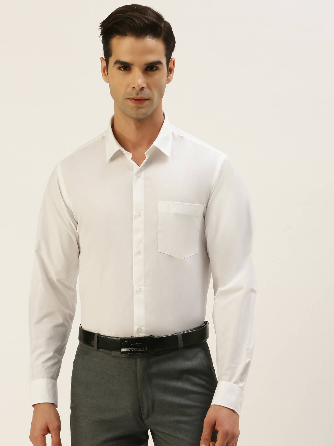 Ramraj Cotton Mens Full Sleeve Formal Poly Cotton White Shirt - Distacart