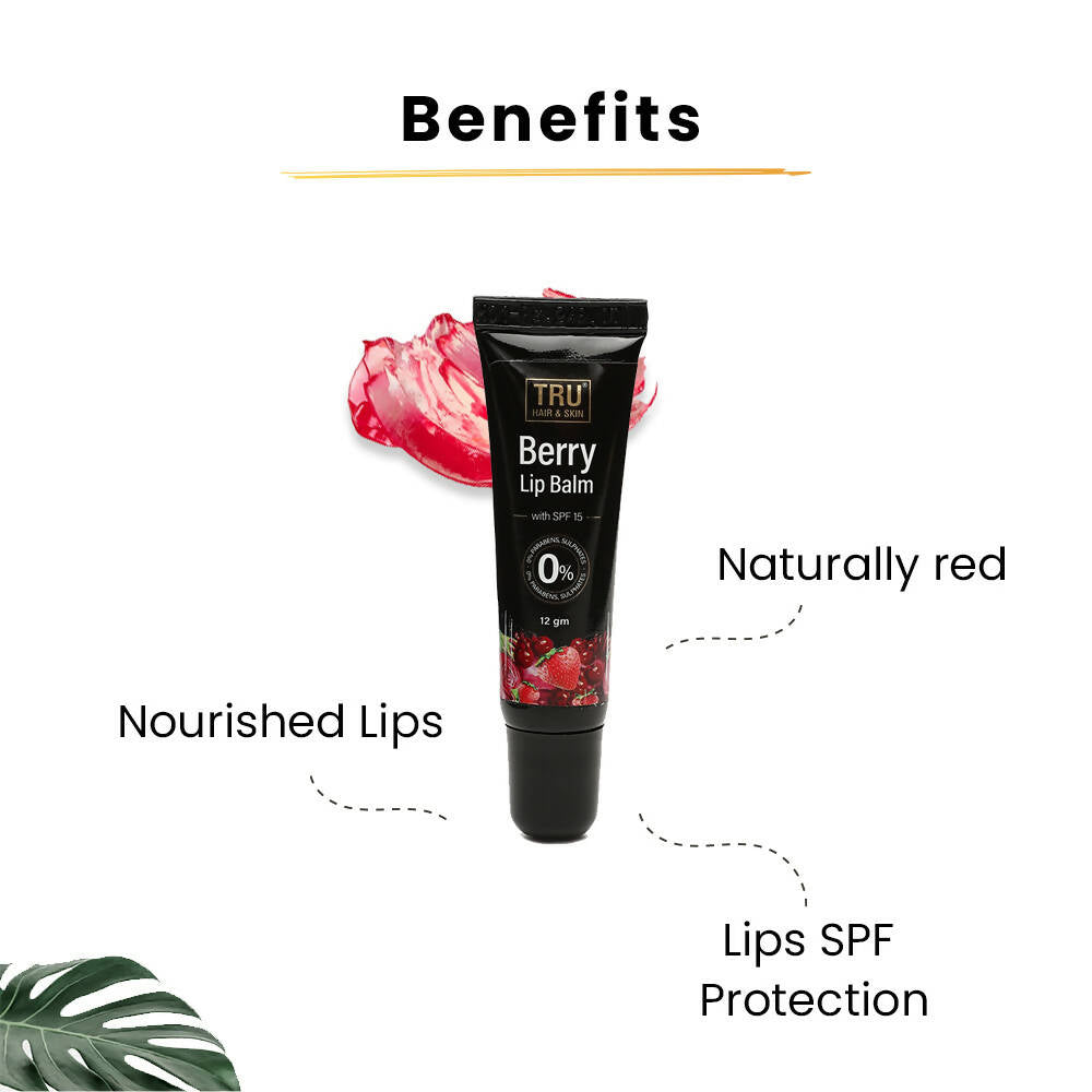 Tru Hair & Skin Berry Lip Balm With SPF 15 - Distacart