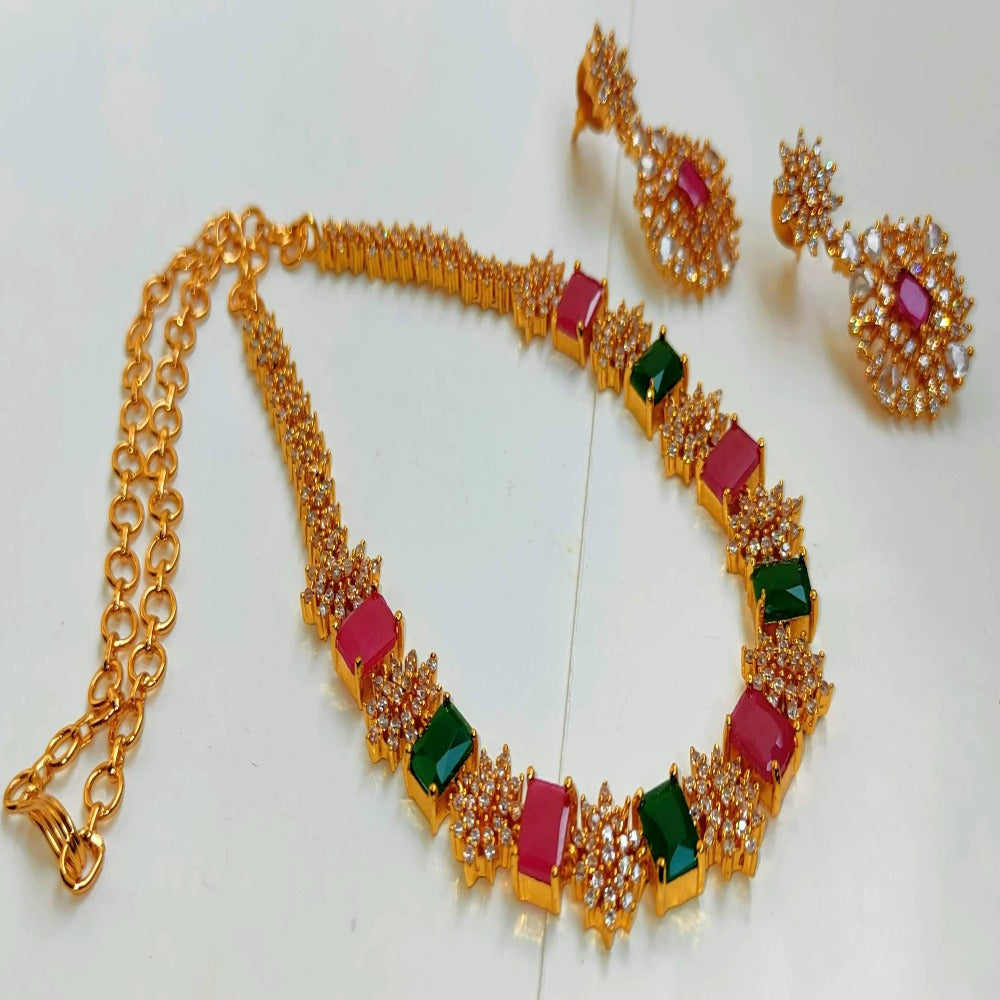 Multicolor AD Designer Necklace Set
