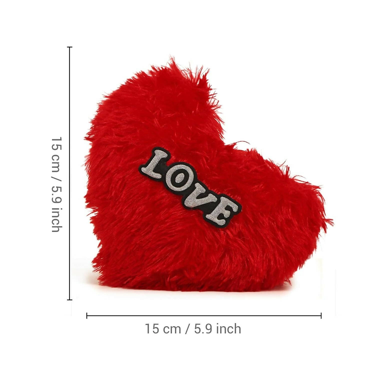 Heart Shape Pillow Fur Cushion (Red) - Distacart