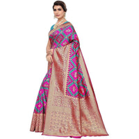 Thumbnail for Vamika Banarasi Jaquard Pink Weaving Saree (Banarasi 17)