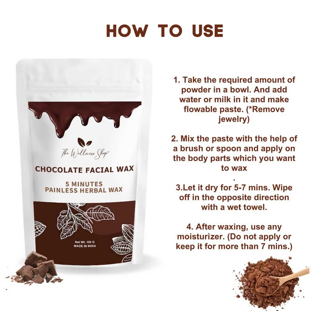 The Wellness Shop Chocolate Facial Wax Powder - Distacart