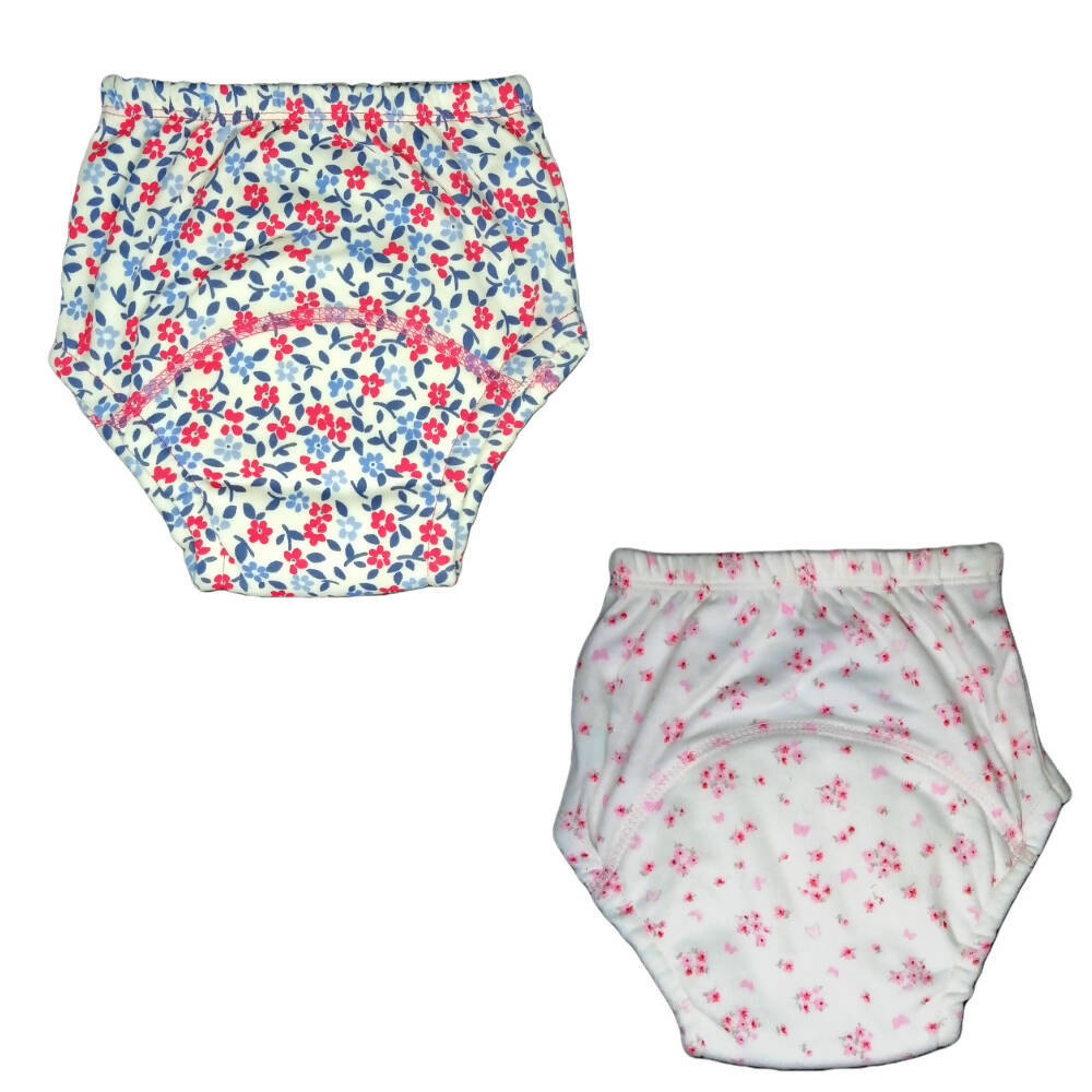 Kindermum Cotton Padded Pull Up Training Pants/Padded Underwear For Kids Flower Shower-Set of 2 pcs - Distacart