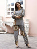 Blue Rayon Paisley & Floral Printed Top with Matching Bottom - Eesha - Distacart