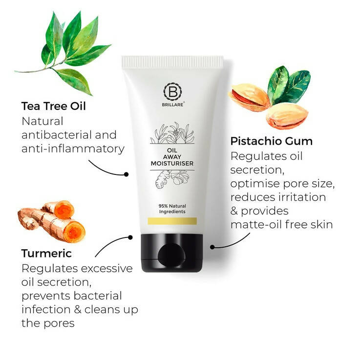 Brillare Oil Away Moisturiser For Oily, Acne Prone Skin - Distacart