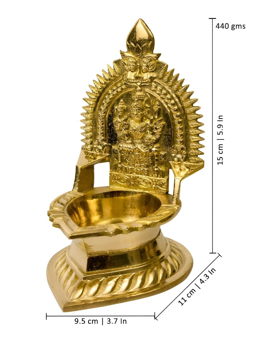 Spillbox Gold-Toned Brass Karumbu Kamachi Diya Pooja Essential - Distacart