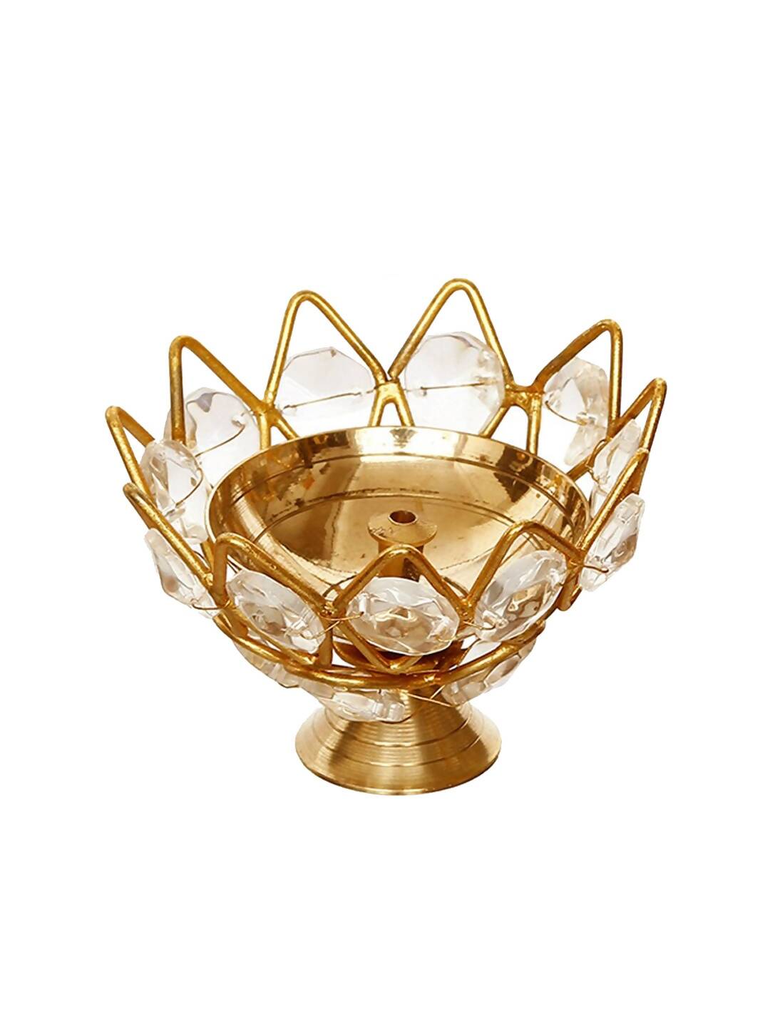 eCraftIndia Lotus Shape Crystal Diya - Distacart