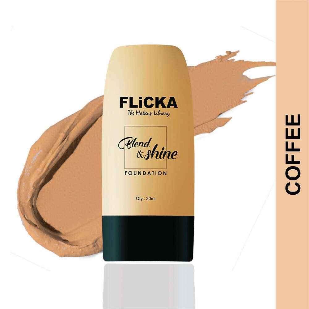 Flicka Blend & Shine Foundation - Coffee - Distacart