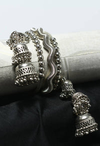 Thumbnail for Tehzeeb Creations Silver Colour Bracelet With Jhumki Style