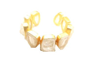 Thumbnail for Bling Accessories Ivory / Gold Natural Stone Rough Bracelet - Distacart