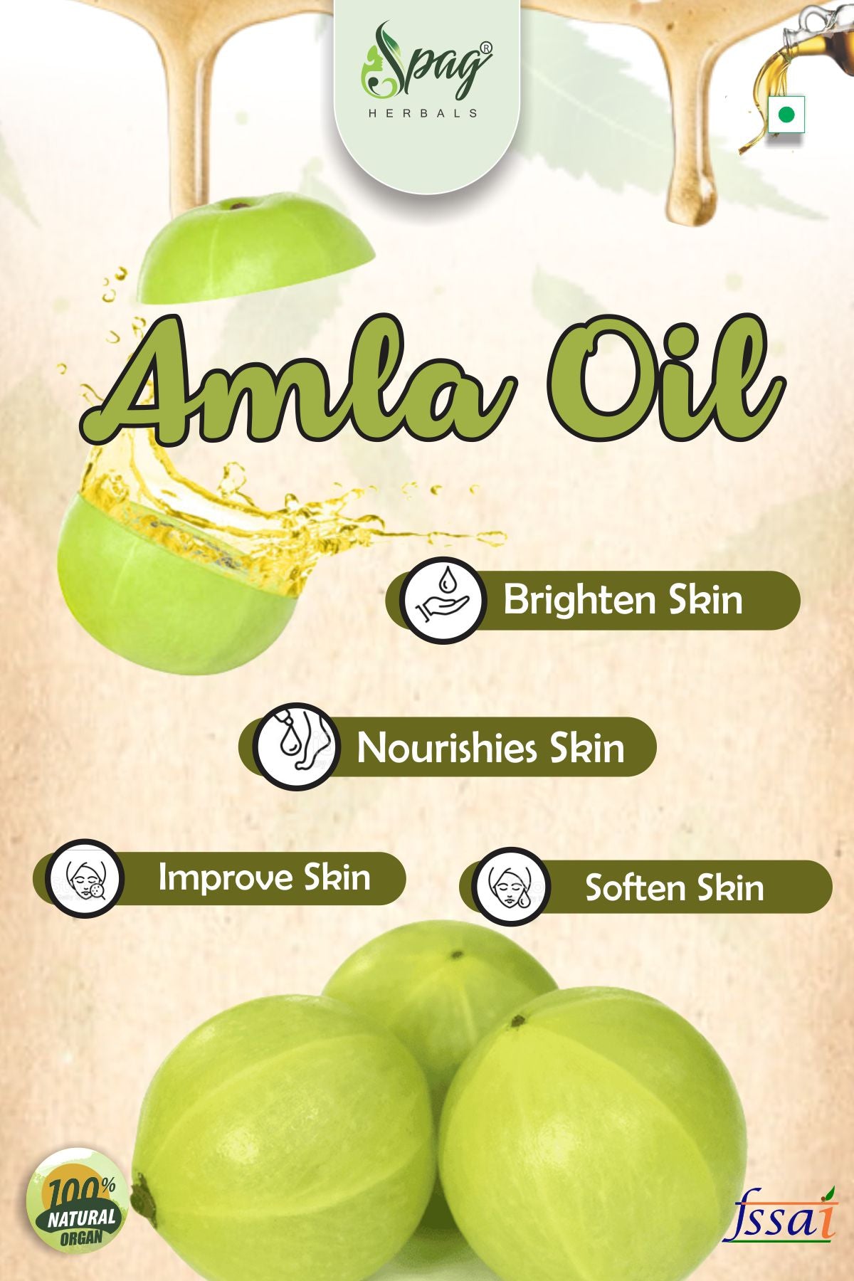 Spag Herbals Amla Oil For Hair & Skin Care - Distacart