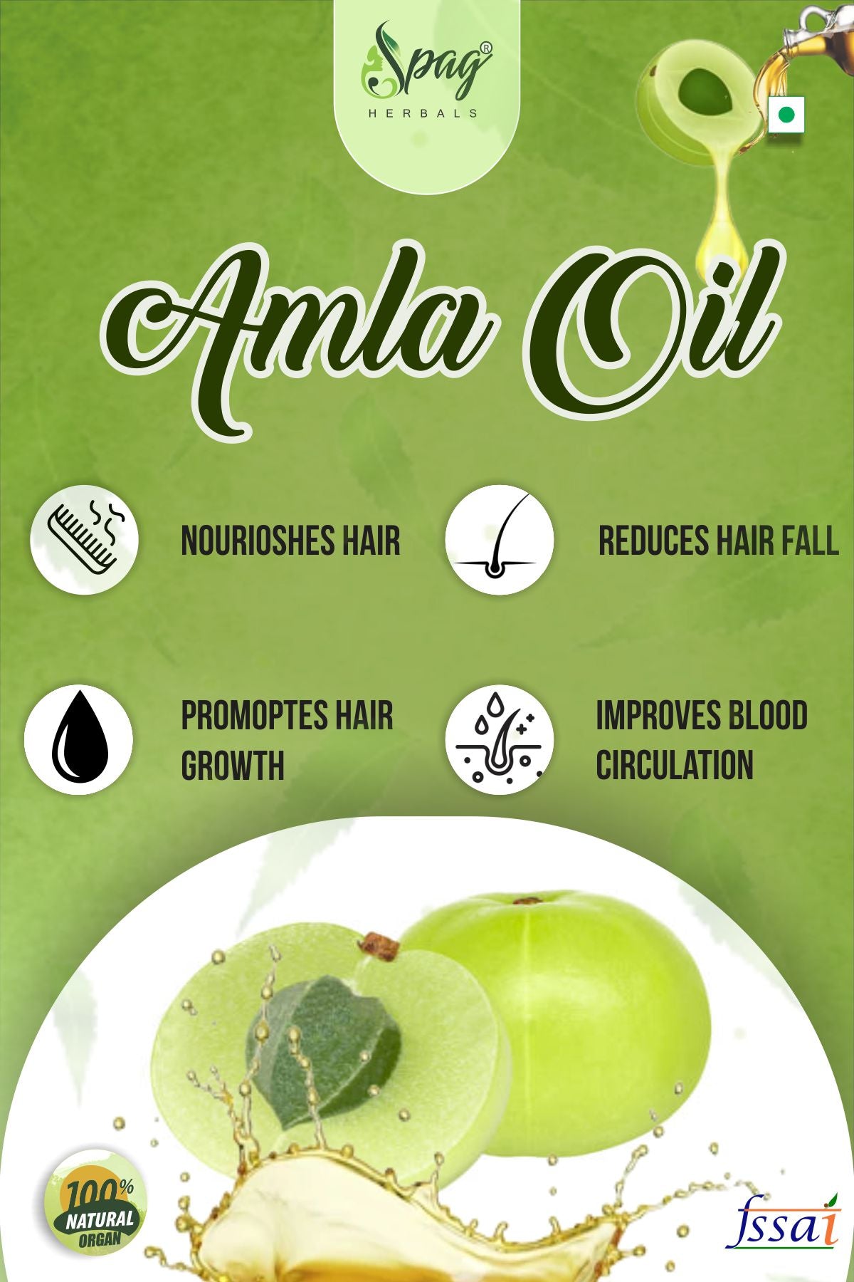Spag Herbals Amla Oil For Hair & Skin Care - Distacart