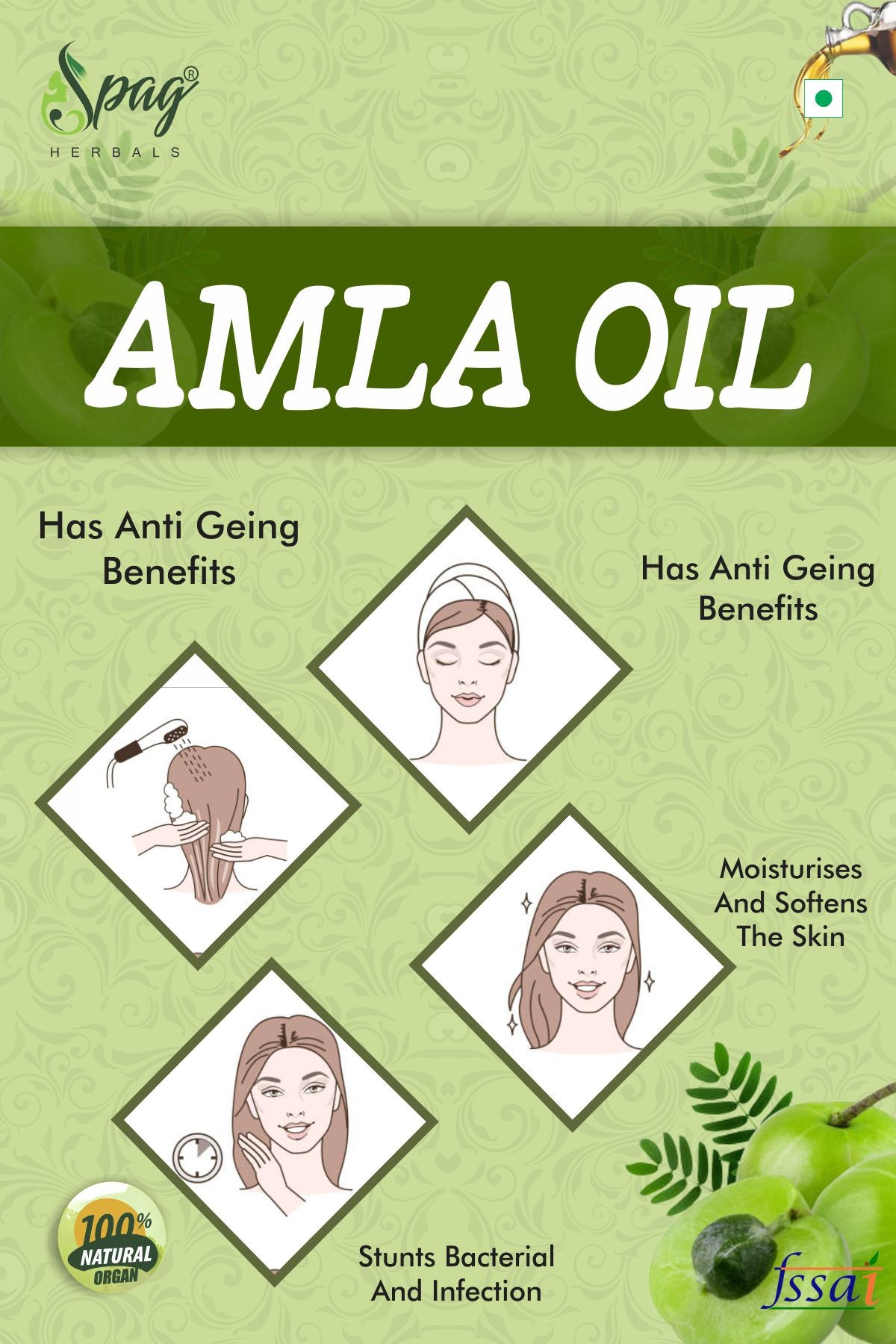 Spag Herbals Amla Oil For Hair & Skin Care - Distacart