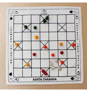 Ancient Living Chauka Bara Four-Player Game , Ashta Chamma