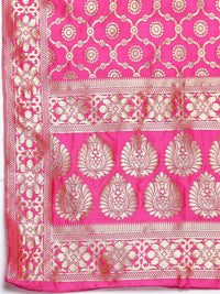 Thumbnail for Myshka Women's Pink Silk Print Casual Dupatta
