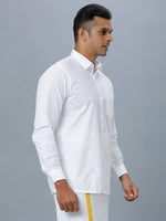 Thumbnail for Ramraj Cotton Mens Full Sleeve Formal Poly Cotton White Shirt - Distacart