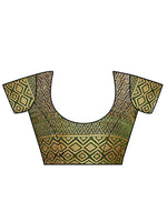 Thumbnail for Mimosa Women's Green Kanchipuram Pure Silk Saree With Unstitched Blouse Piece