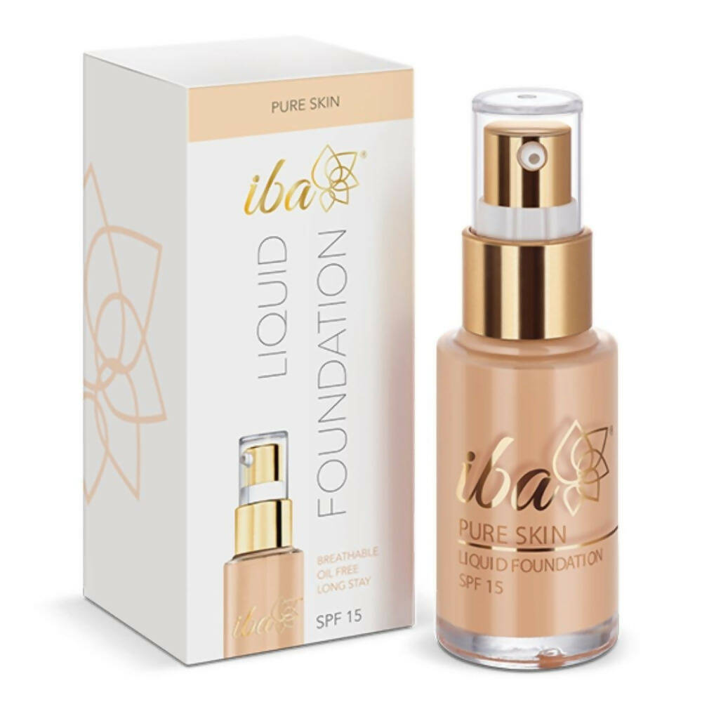 Iba Pure Skin Liquid Foundation SPF 15 - Golden Beige - Distacart