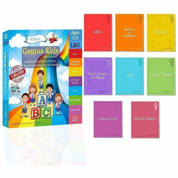 Genius Kids Worksheets for Lkg - Set of 8 Workbooks for LKG, KG-1