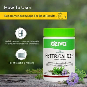 OZiva Plant Based Bettr.CalD3+ Capsules For Men And Women