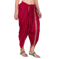 Thumbnail for Asmaani Maroon color Dhoti Patiala with Embellished Border