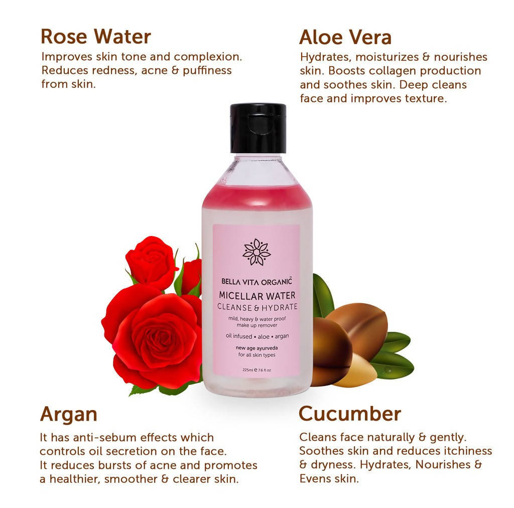 Bella Vita Organic Micellar Water Cleanse & Hydrate - Distacart