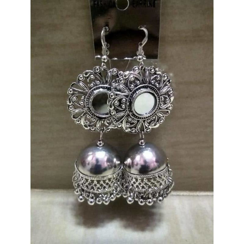 Round Flower Design Hanging Jhumka Earrings