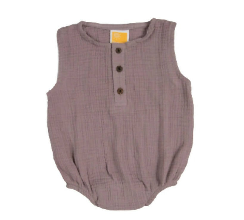 Sunshine Baby Cute Organic Muslin Cotton Sleeveless Rompers For Babies - Purple - Distacart