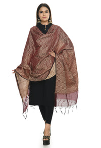Thumbnail for Mominos Fashion Moeza Handloom Cotton Dark Maroon Dupatta - Distacart
