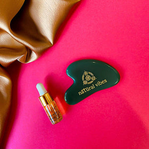Natural Vibes Jade Gua Sha with Free Gold Beauty Elixir Oil - Distacart