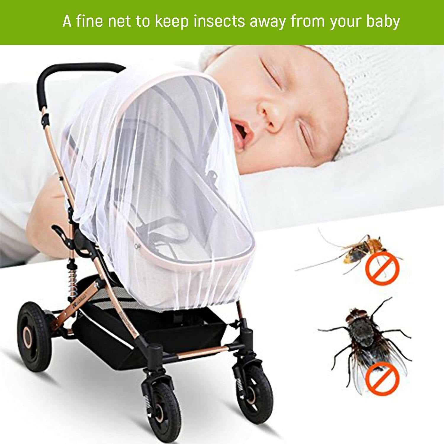 Safe-O-Kid Waterproof Net, Wind Shield Net For Baby Pram/Strollers, Transparent - Distacart