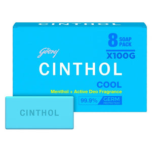 Cinthol Cool Bath Soap - Menthol + Active Deo Fragarance