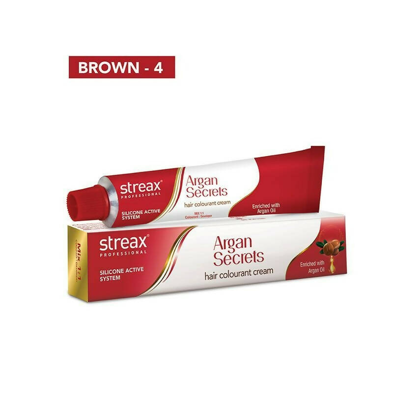 Streax Professional Argan Secrets Hair Colourant Cream - Brown 4 - Distacart