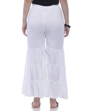Mominos Fashion Reyon Cotton White Palazzo - Distacart