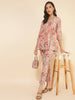 Janasya Women's Multicolor Moss Floral Printed Casual Flared Co-ords - Distacart