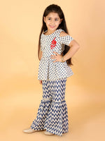 Thumbnail for Lil Drama Girls Top With Sharara Set - Blue - Distacart