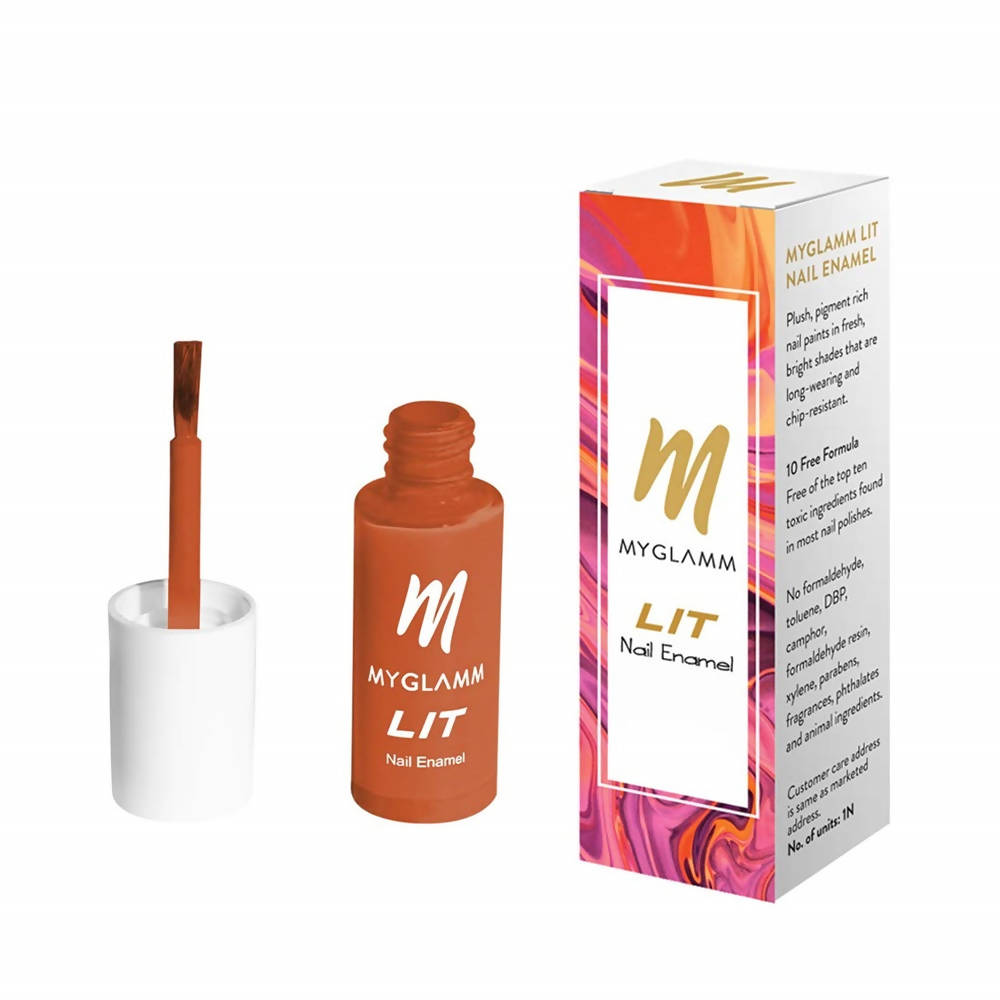 Myglamm LIT Nail Enamel - Thirsty - Scarlet Shade (7 Ml) - Distacart