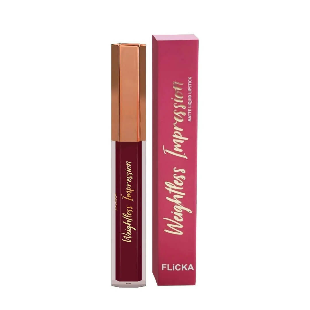 FLiCKA Weightless Impression 12 December - Pink Matte Finish Liquid Lipstick - Distacart