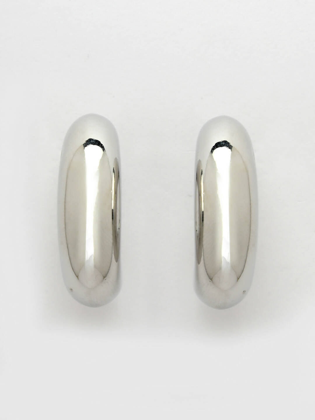 NVR Women Silver-Plated Circular-Shaped Half Hoop Earrings - Distacart