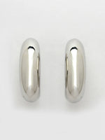 Thumbnail for NVR Women Silver-Plated Circular-Shaped Half Hoop Earrings - Distacart