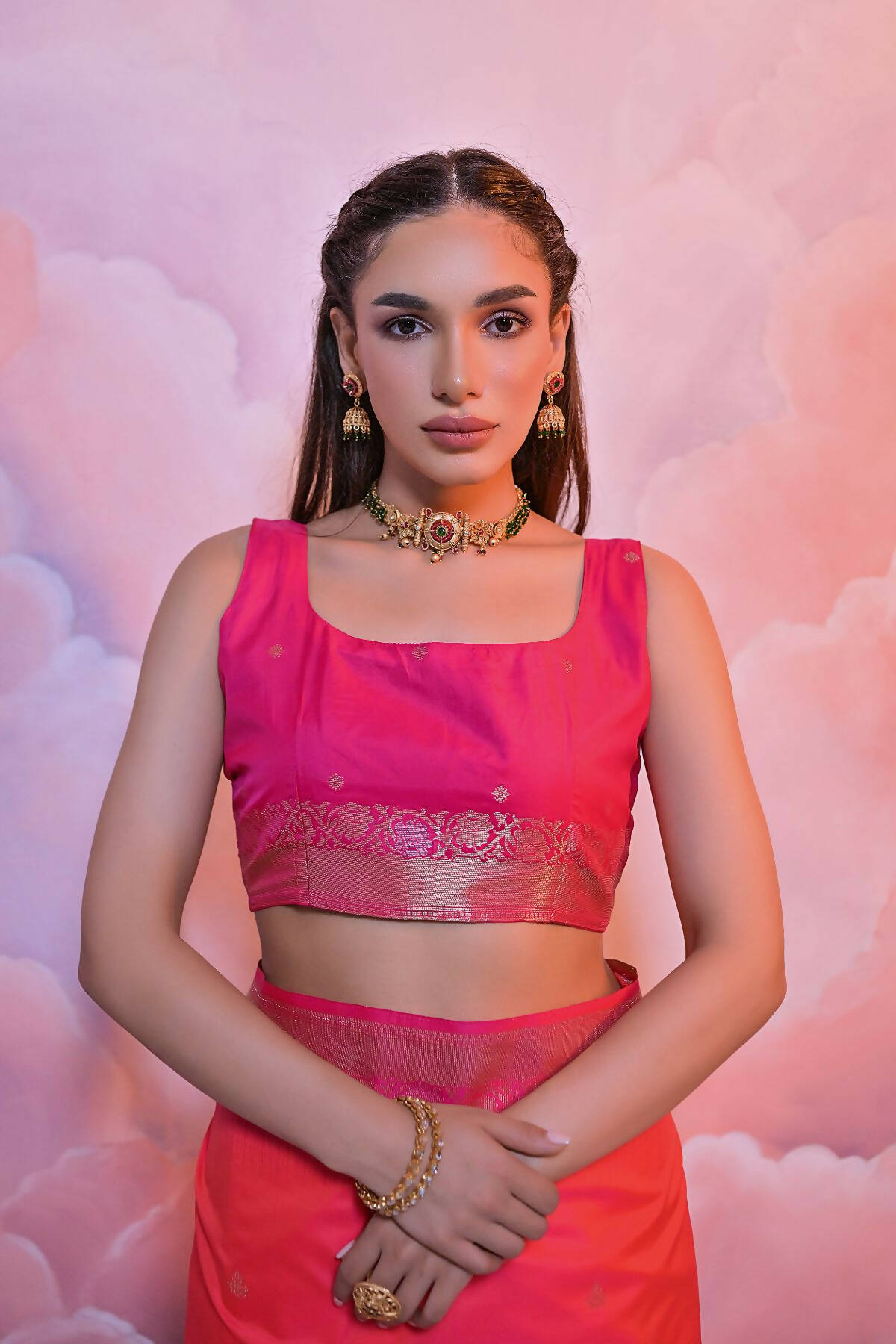 Vishnu Weaves Women's Gajri Soft Silk Zari Woven Saree with Blouse - Distacart