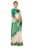 Thumbnail for Mimosa Women's Kanchipuram Silk Beige Saree - Distacart