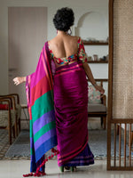 Thumbnail for Suta Multi Color Colourblocked Cotton Blend Saree - Distacart