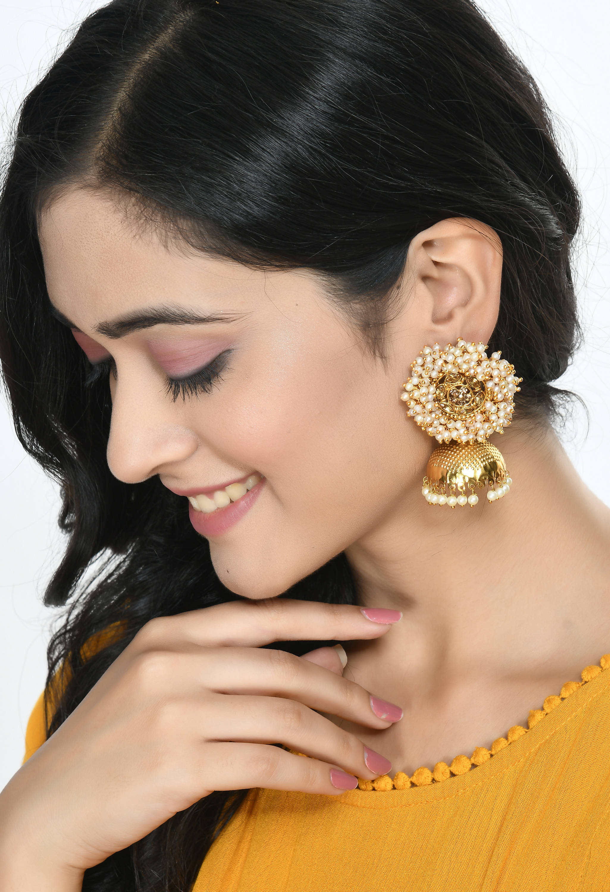 Mominos Fashion Johar Kamal Gold-Plated & Bead Party Wear Jhumka - Distacart