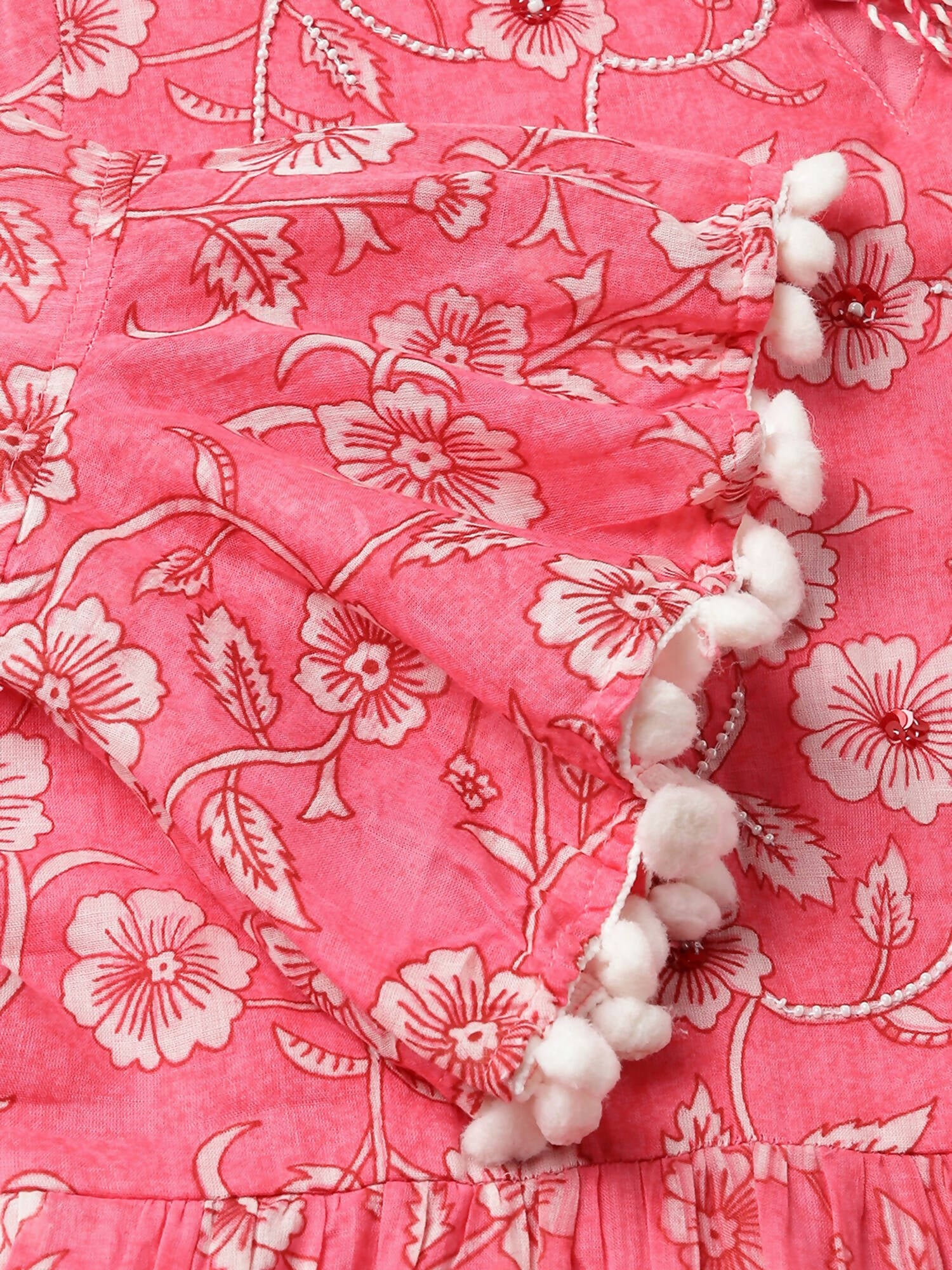Pink Cotton Floral Printed Top - Himanshi - Distacart
